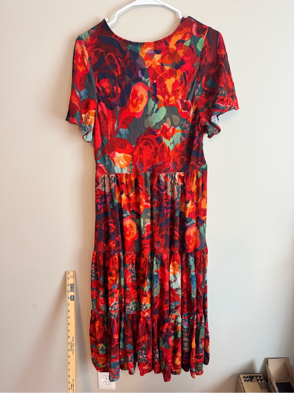 Soft surroundings floral midi dress floral vacation wedding boho large euc - Picture 7 of 9